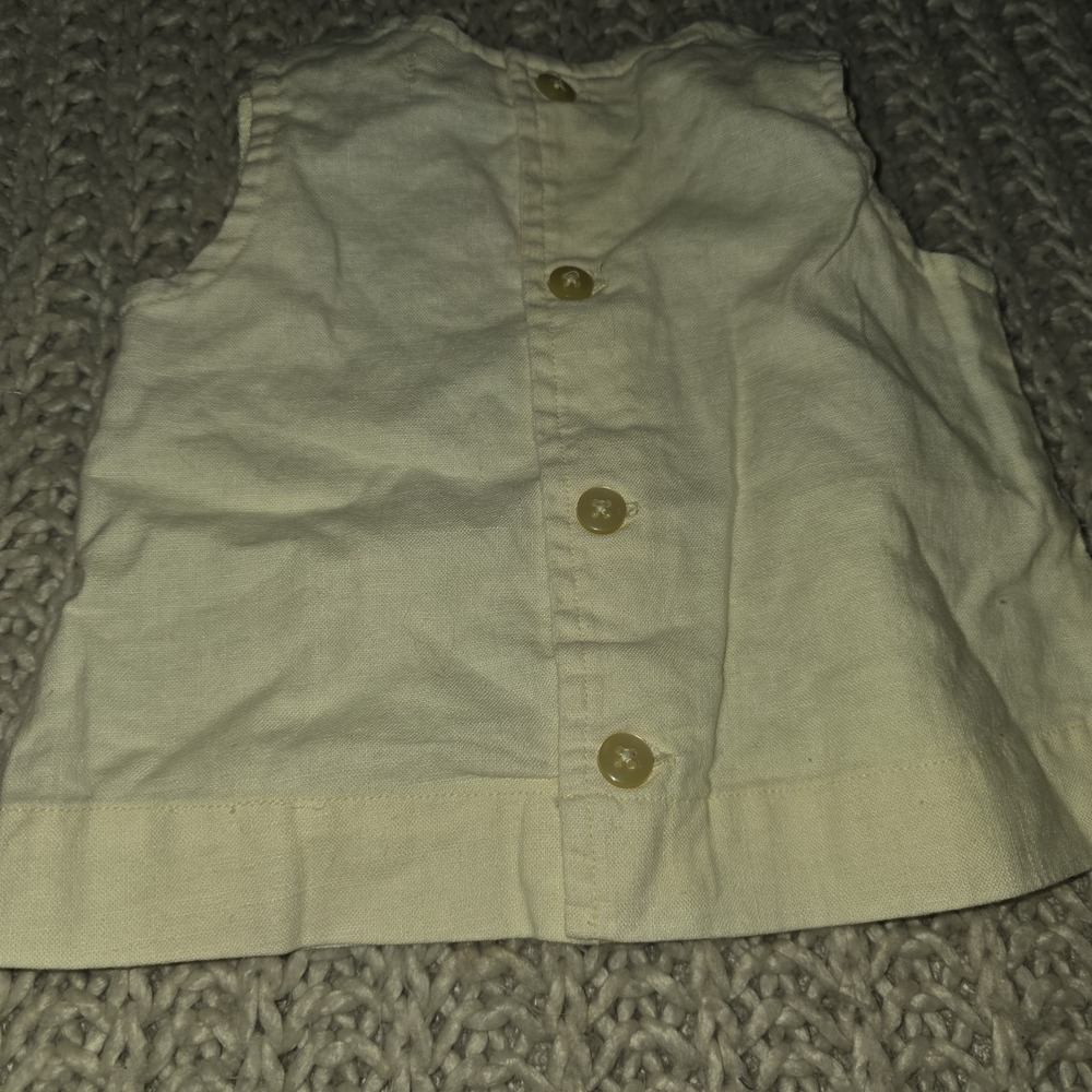 The Children's Place Vintage Yellow Linen Embroidered Pc Outfit Size 12 Months - Picture 9 of 13